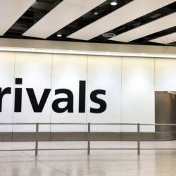 The arrivals hall of Heathrow airport in London